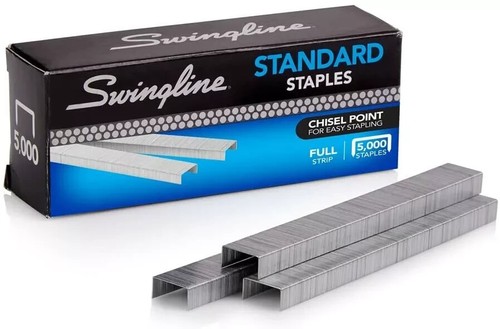 Swingline Standard Staples, Chisel Point, 1/4 in Length, 210/Strip, 5000/Box ✅