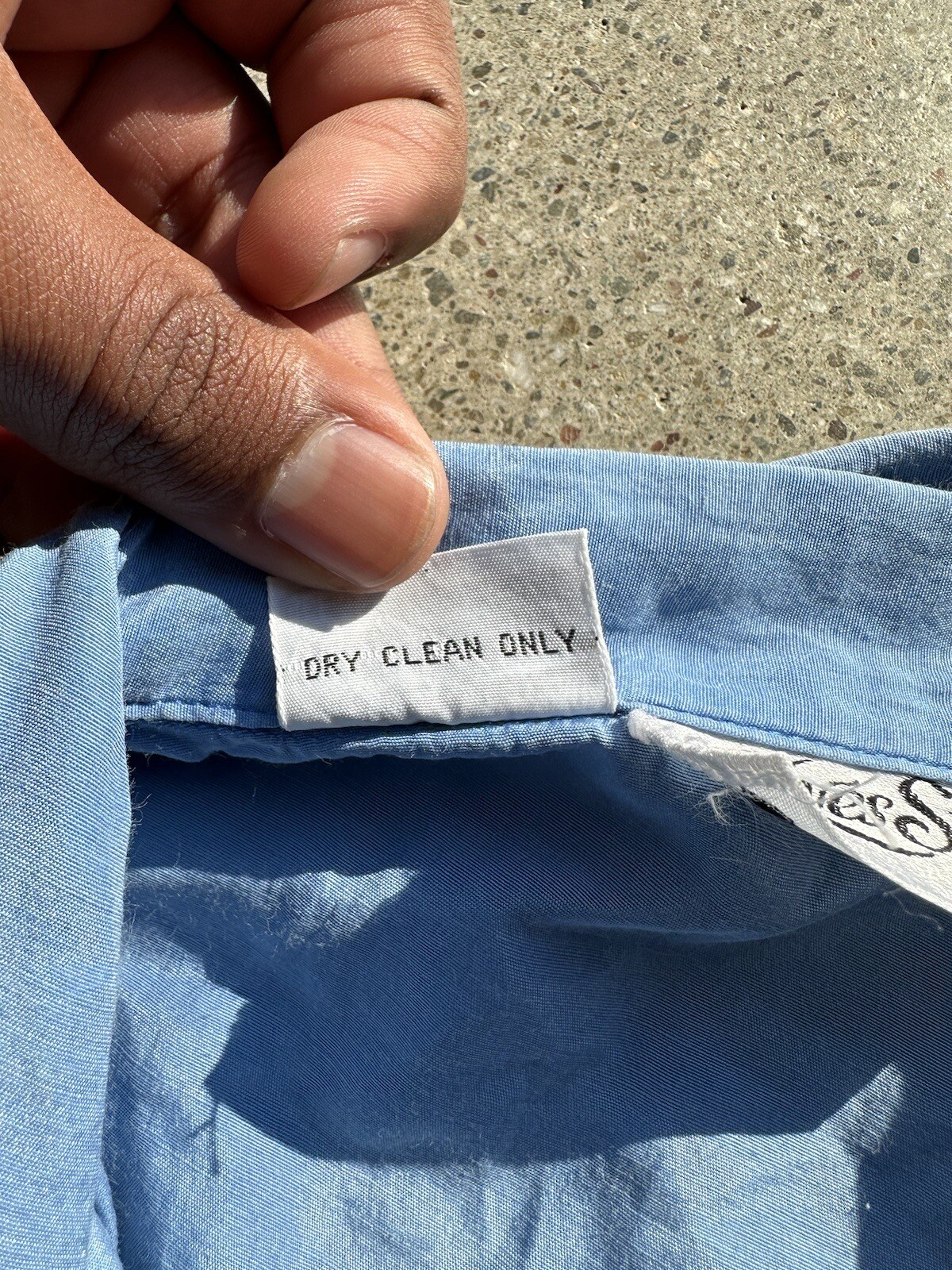 SAINT LAURENT Vintage Blue Yves St. Clair Silk Shirt
