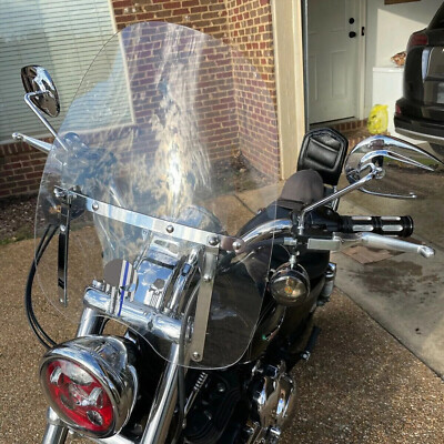 Motorcycle Large Clear Windshield For Harley Honda Magna Shadow Spirit 19''x17''