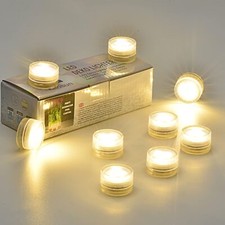 SUBMERSIBLE FLAMELESS TEA LIGHTS CANDLES 20 PACK BATTERY OPERATED LED ELECTRIC