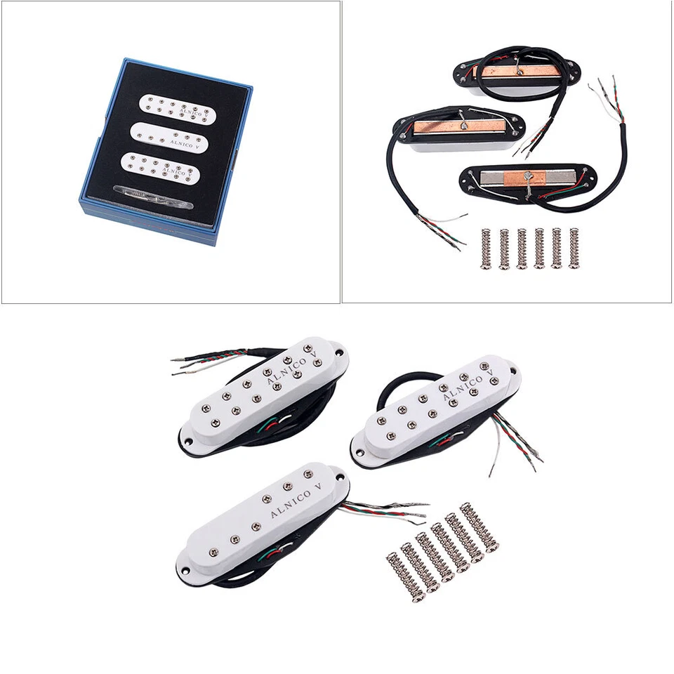 Alnico V Single Coil Humbuckers Neck/Middle/Bridge Pickups Sets for Stratocaster - Image 3 of 4