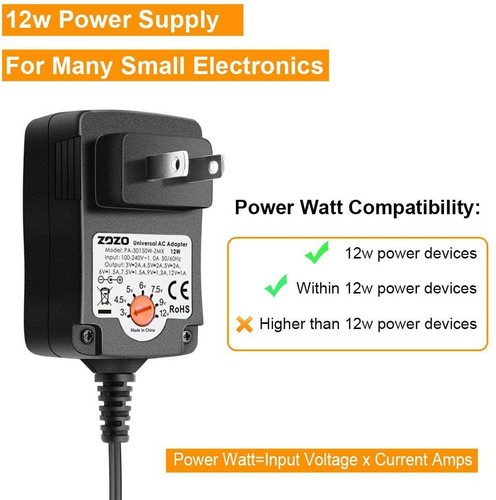 12W 3-12V AC Adapter Charger Power Supply for Portable CD Player with AC Adapter - Picture 5 of 7