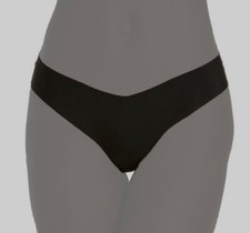  24 Commando Women's Black Solid Low Rise Cotton Thong Panty Size S/M