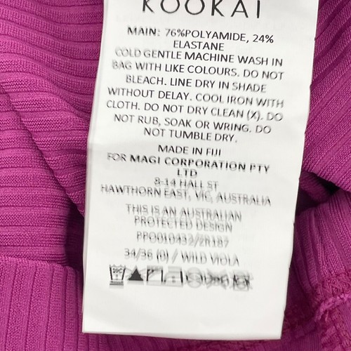 Kookai Jewell Midi Dress Long Sleeve Off Shoulder Bodycon Wild Viola Size 0 New - Picture 13 of 15