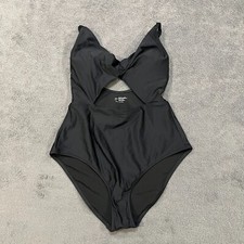 Aerie Wrap One Piece Full Coverage Black Swimsuit 37063146 Women's Size S