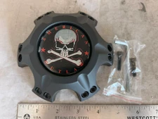 American Outlaw SMALL 6-114.3 Flat Black Wheel Rim Hub Cover Center Cap BC-822