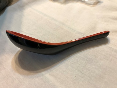 New Melamine Yanco CR - 130 Red/Black 4.5 " Rice Bowls w Spoons - 34 count - Picture 3 of 12
