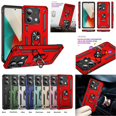 For XiaoMi RedMi Note 13 Pro Plus 5G 12 11 Armor Ring Holder Stand Magnetic Case