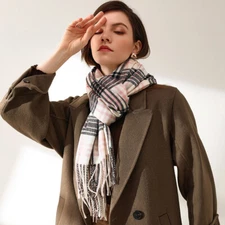 Plaid Scarfs for Women Warm  Cashmere Feel Shawl Wrap Winter Long Scarf