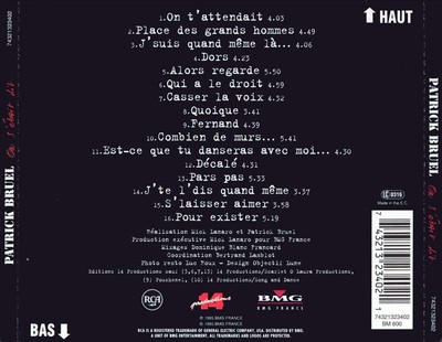 PATRICK BRUEL ON S'ÉTAIT DIT NEW CD