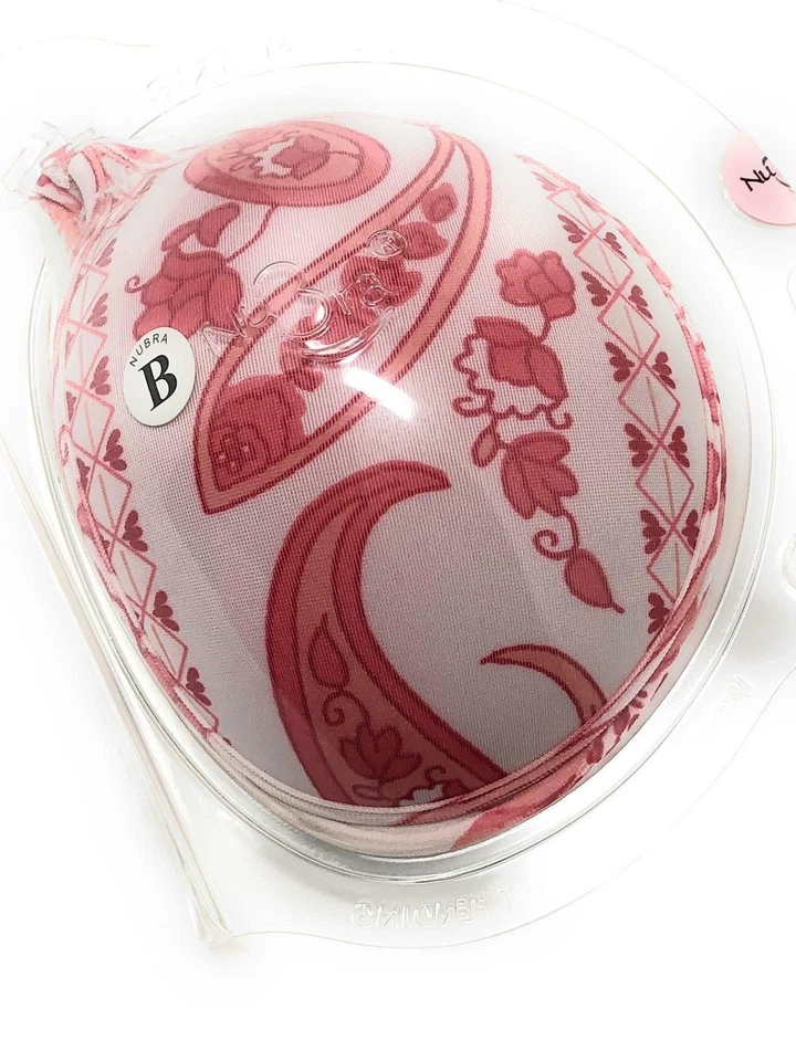NuBra Aphrodite Fabric Adhesive Bra (B, Pink Paisley) Bragel Made in USA 34B 36B - Image 2 of 4