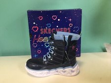 New Girl Skechers Heart Lights 20287 Navy/Lt Blue Size 5 Medium