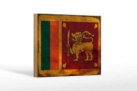Holzschild Flagge Sri Lanka 18X12 Cm Flag Sri Lanka Rost Deko Schild