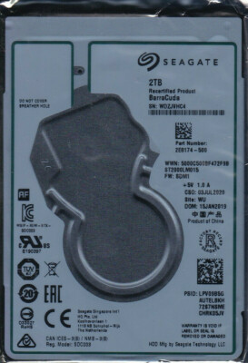 ST2000LM015 p/n: 2E8174-500 f/w: SDM1 s/n: WDZ WU JAN 2019 2TB SATA 2.5'' Seagate