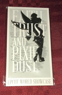 Disney Epcot World Showcase Magnet Tinkerbell Faith Trust and Pixie Dust New