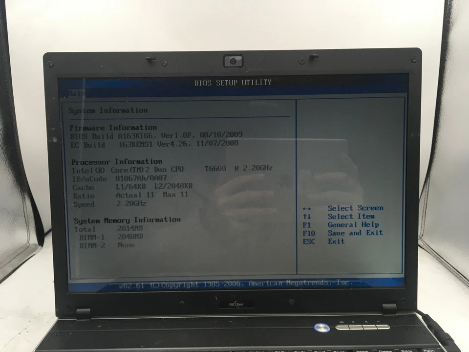 NEXLINK MS 163K - BOOTS TO BIOS - INTEL CORE 2 DUO T6500 - 2GB RAM -READ DESC-BB - Image 2 of 4