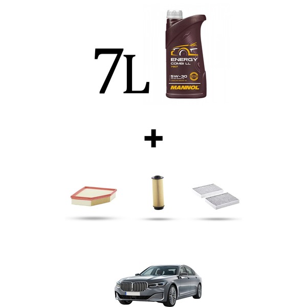 Hoffcar Wartungskit 3 Filter Und 7L ÖL FüR Bmw Serie 7 (G11,G12) 740I Li 240Kw-image