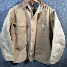 Vintage Carhartt Jacket Blanket Lined Firm Duck Canvas Chore Coat Mens Sz40 Tall