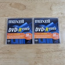 New Maxell 2 Pack Of DVD-R Video Camcorder 30min. 1.4GB