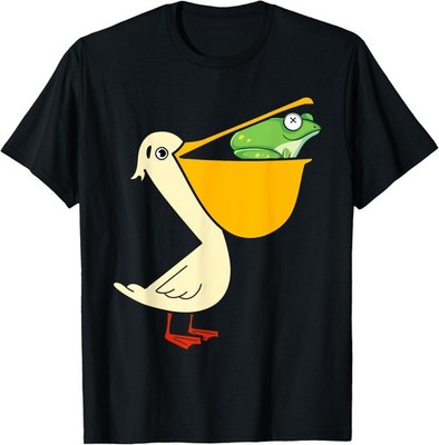 Pelican Eating Frog Animal Humor T-Shirt