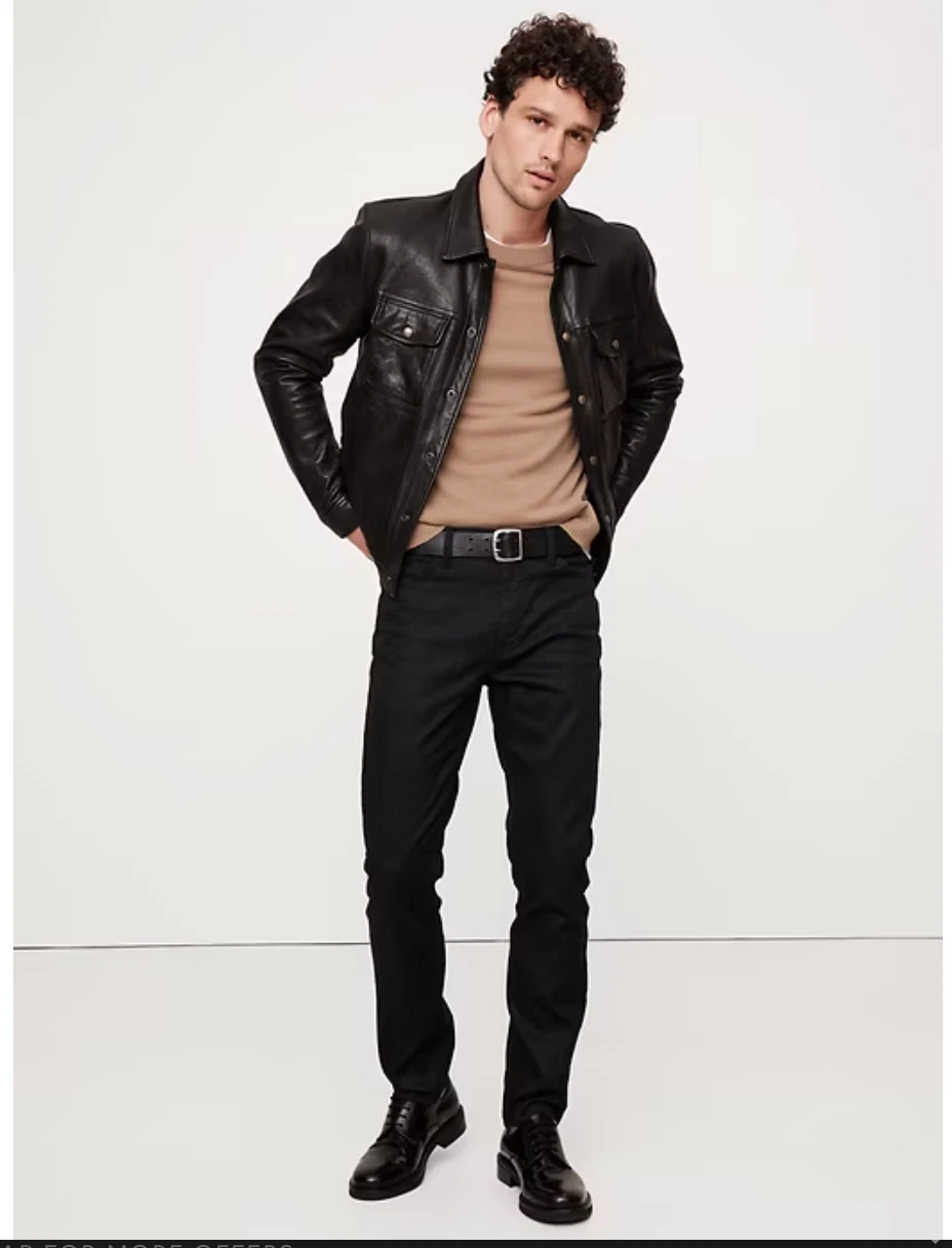 Banana Republic Men's Slim Luxe Traveler Jean - Black - $130 - 36x32 - NEW w/Tag