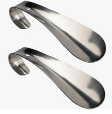 2 Pack Metal Shoe Horn Long Handle Travel Shoehorn Stainless Steel Helper