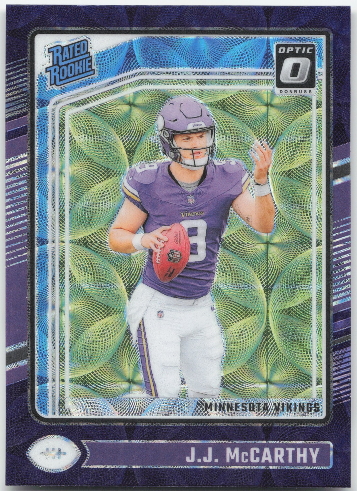 2024 Donruss Optic #235 J.J. McCarthy Purple Scope Rated Rookie