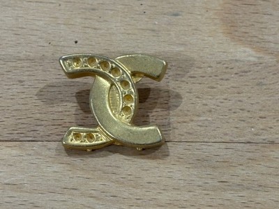 VINTAGE CHANEL LOGO PERFUME PIN PINS 90 GOLD