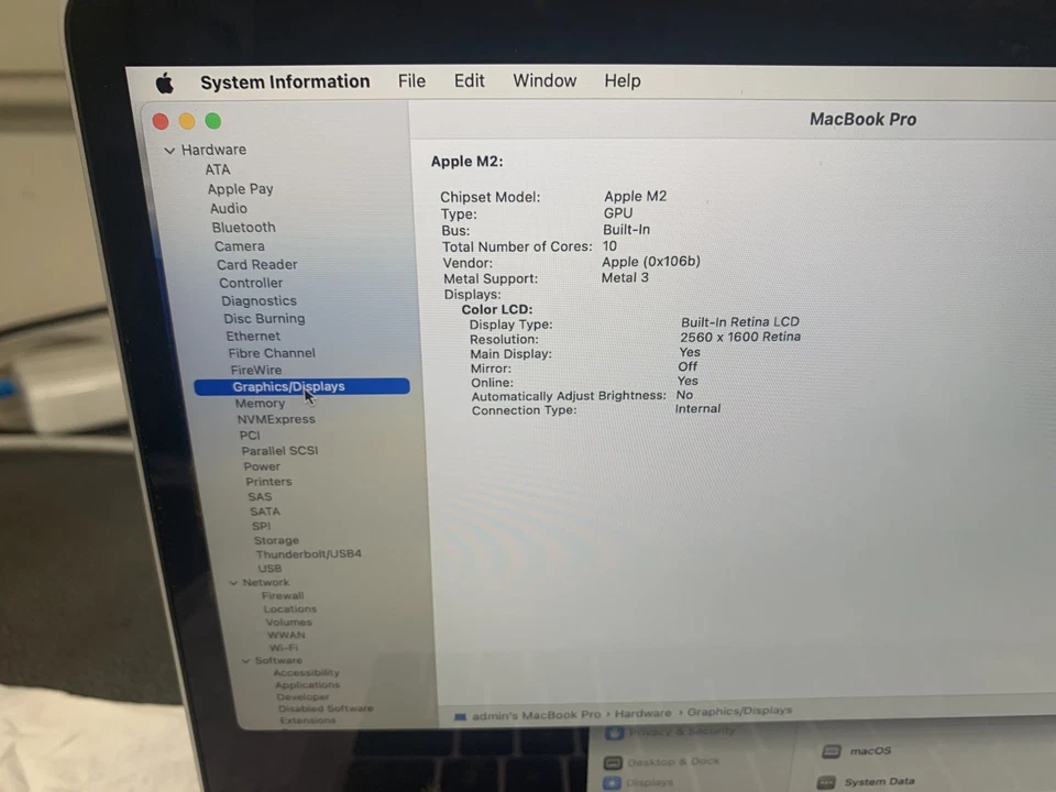 Apple Macbook Pro 13.3-inch (10GPU, Silver) 3.5Ghz 8-Core M2 (2022) MNEP3LL/A - Image 3 of 4