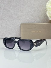 Bvlgari BV7099KB Sunglasses Black Marble Hexagon Grey Gradient Lens 50  19-145