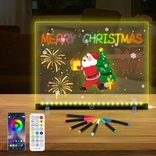Doodle Glow, LED Note Board with Colors, 14.1"x10.9" Acrylic Dry Erase Board,...