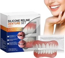 Premium Silicone Denture Reline Kit - Soft Reline Set for Secure Upper/Lower