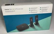 Ooma Telo Air 2 Internet Home Phone Service VoIP Phone With 2 Cordless Handsets