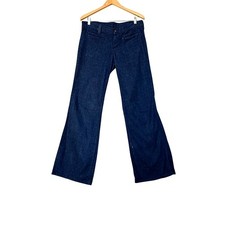 VTG 70s Flare Jeans Womens sz 10 Blue Denim Bell Bottom Mid Rise Boho Western