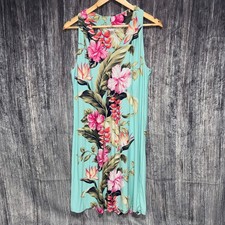 Tommy Bahama Kahuna Cascade Tambour Dress Floral Built in Shelf Bra Women Size M