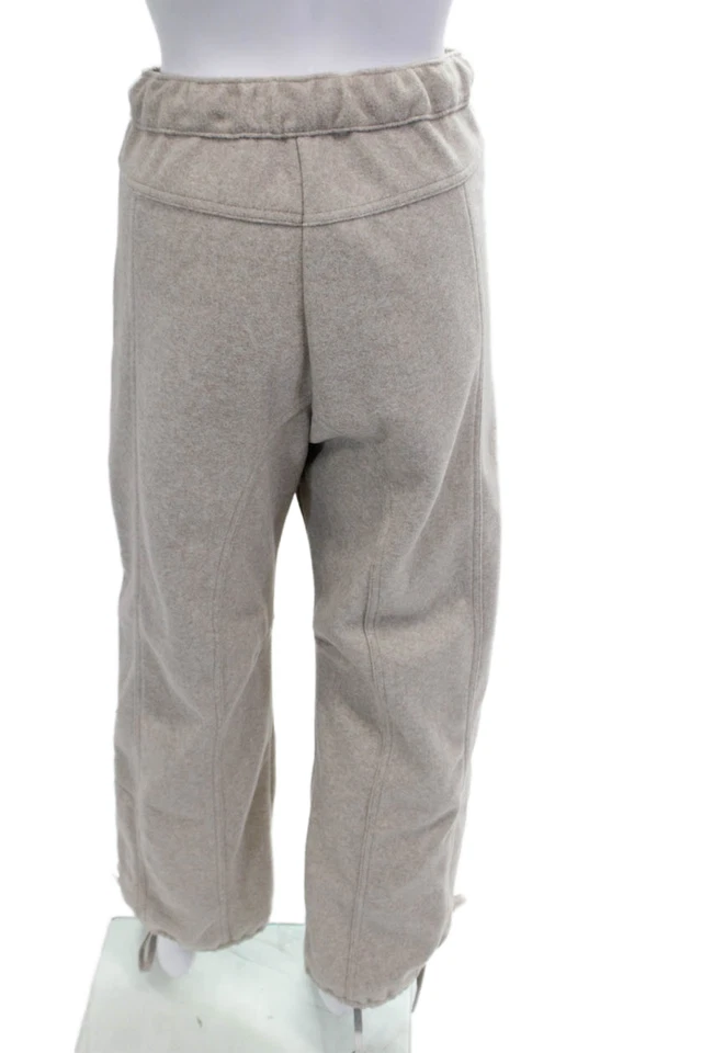 Calça jogger feminina Zara com cordão cintura perna cônica bege tamanho P - Imagem 3 de 4