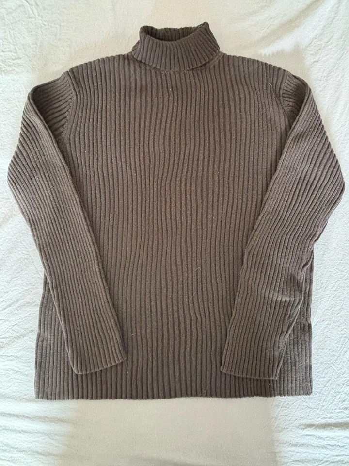 Suéter Cherokee de Colección Años 90 Acanalado Cuello Alto 100% Algodón Talla L Negro/Gris Foto 2 de 4