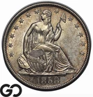 1858-O Seated Liberty Half Dollar, Scarce This Nice, Choice Uncirculated++ Tough
