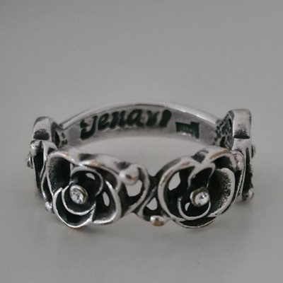 Etalon Jenavi Ring Weißmetall Rose Größe K
