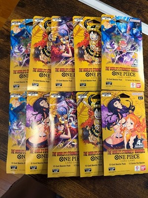 One Piece OP 17 - The World s Strongest Warriors Sleeved Booster Pack Lot Of 10