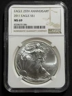 2011 American Eagle 25th Anniversary Silver Dollar $1 MS69 NGC - One Day Sale!!!