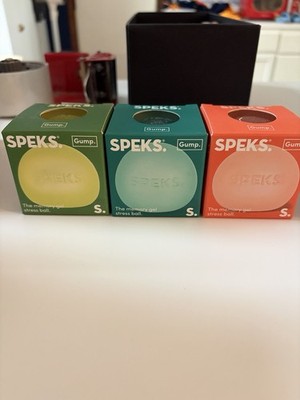 NEW Speks! Super Soft Gel Squeeze Ball Yellow Green Orange Gel Stress Toy  