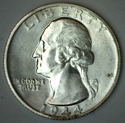1944 S Washington Silver Quarter Uncirculated 25c BU Coin Twenty-Five Cents