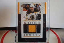 2021-22 UPPER DECK PATRICE BERGERON 97 GAME JERSEY. GJ25-PB