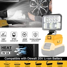 LED Work Light for Dewalt 20V Battery,40W Flood Light Torch for Workshop,Camping