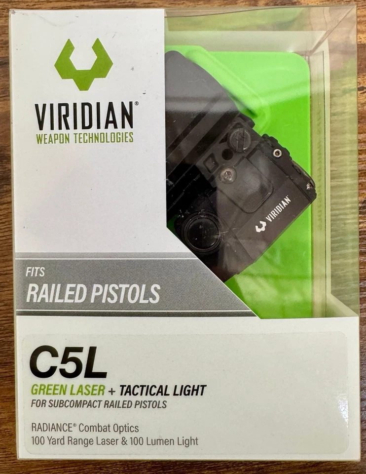 Mira láser verde Viridian C5L y luz táctica clase 3R ≤5 mW/encendido instantáneo/negro Foto 3 de 4