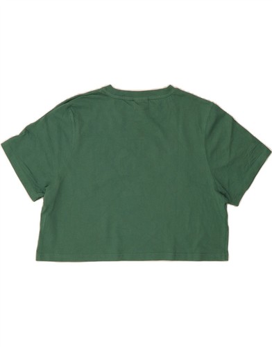 ELLESSE Womens Crop Graphic T-Shirt Top UK 16 Large Green Cotton CJ08 - Picture 2 of 3