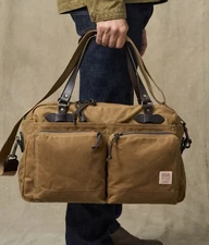 FILSON 48-HOUR TIN CLOTH DUFFLE BAG DARK TAN 34 L
