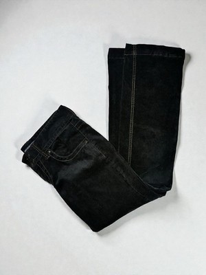 Polo Ralph Lauren Damen Jeans Gr. 38 / M Schwarz Samt Gerade Ripp Stretch