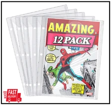 Comic Book Bags, Binder Sleeves for Comic Books, 12 Pack Comics Protector Bags